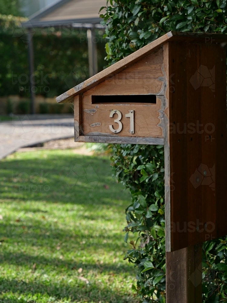 Slanted letterbox for #31(side on) - Australian Stock Image