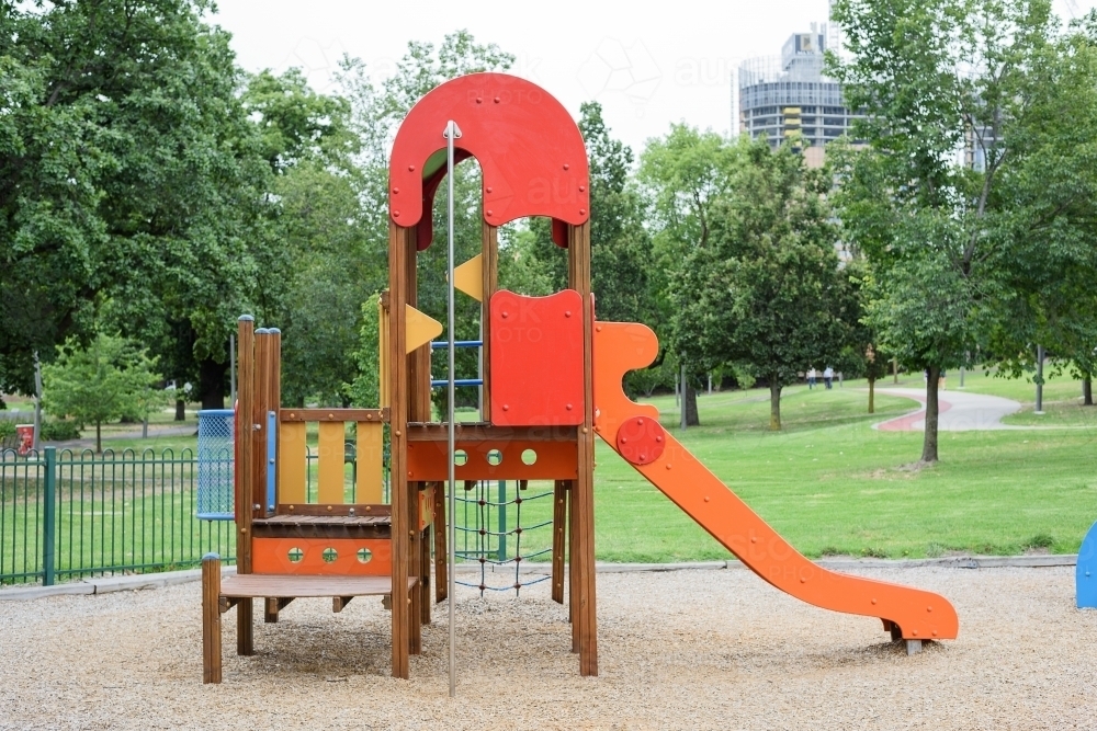 Slide in the park children's playground - Australian Stock Image