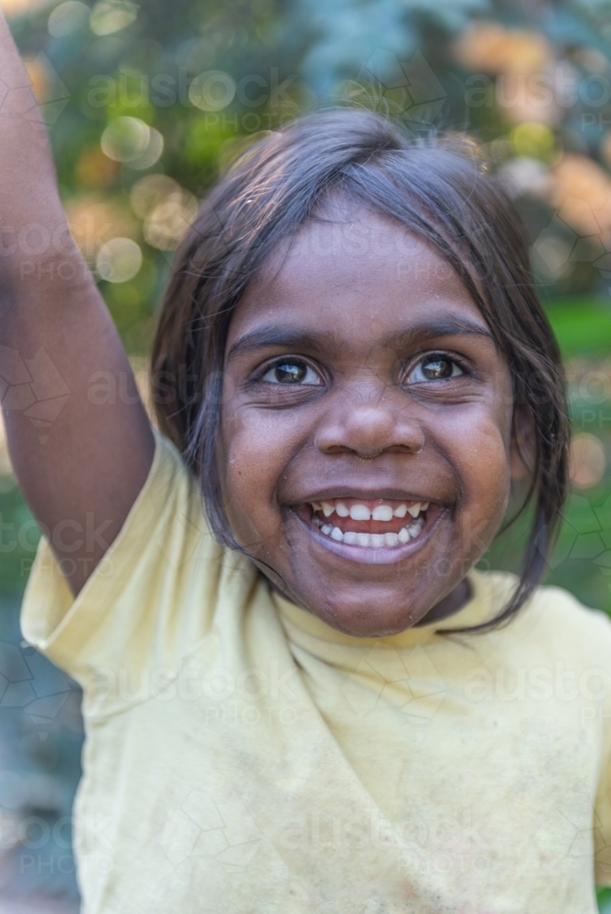 Smiling aboriginal pre school girl - Australian Stock Image