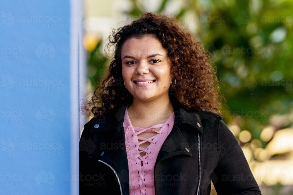 smiling aboriginal woman  - Australian Stock Image