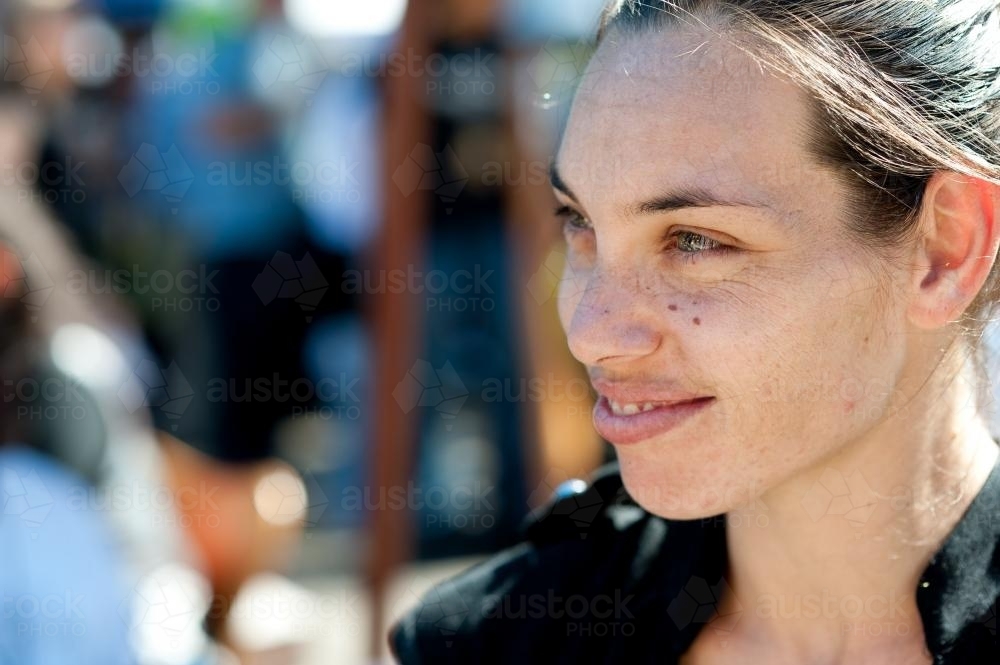 Smiling Aboriginal Young Woman - Australian Stock Image