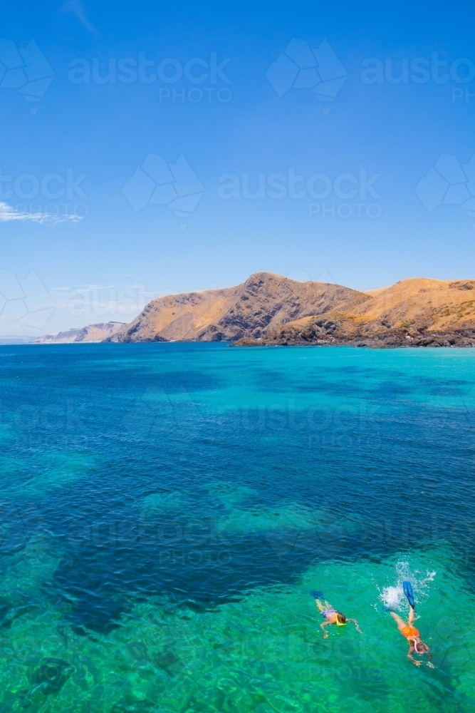 Snorkelling in paradise at Second Valley, Fleurieu Peninsula, South Australia - Australian Stock Image