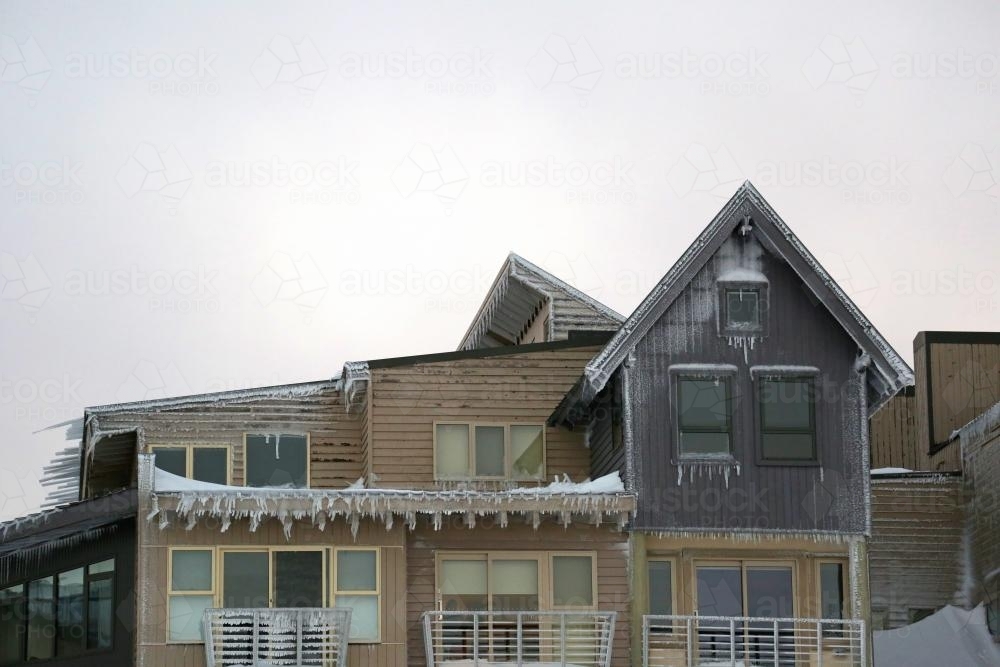Snow chalet accommodation - Australian Stock Image