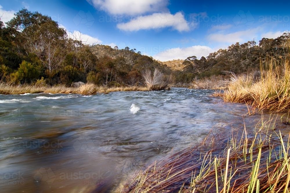 Snow Melt Flowing Down the Snowy River - Australian Stock Image