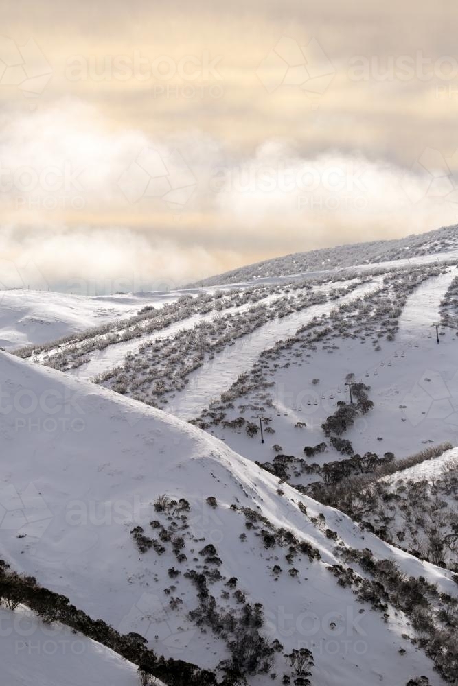 Snow Mountain Landscape - Australian Stock Image
