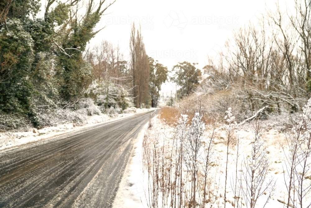 Snowy landscape in Yetholme, New South Wales - Australian Stock Image