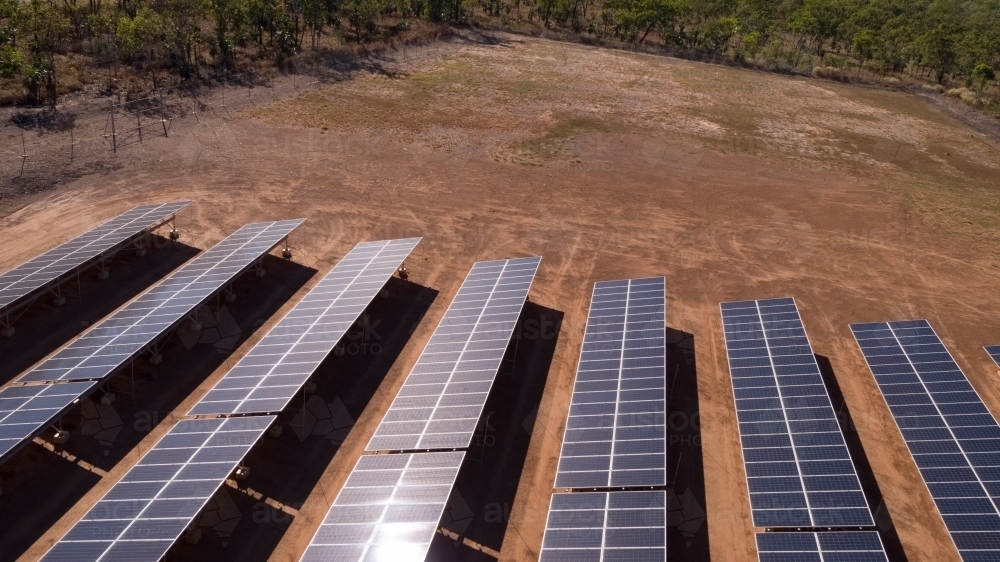 Solar array in remote Australia - Australian Stock Image