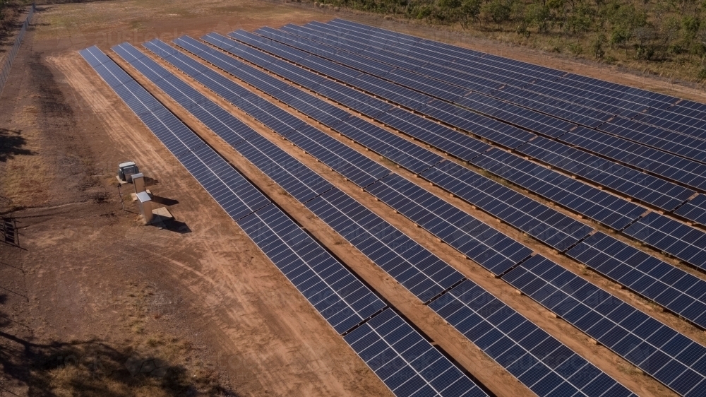 Solar array in remote Australia - Australian Stock Image