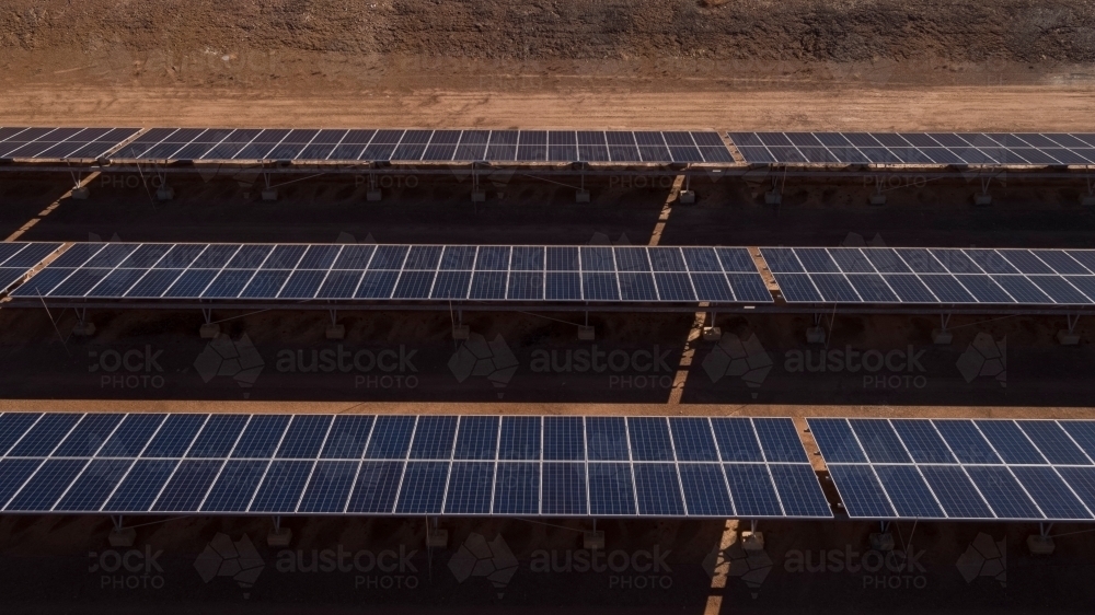 Solar array in remote Australia - Australian Stock Image