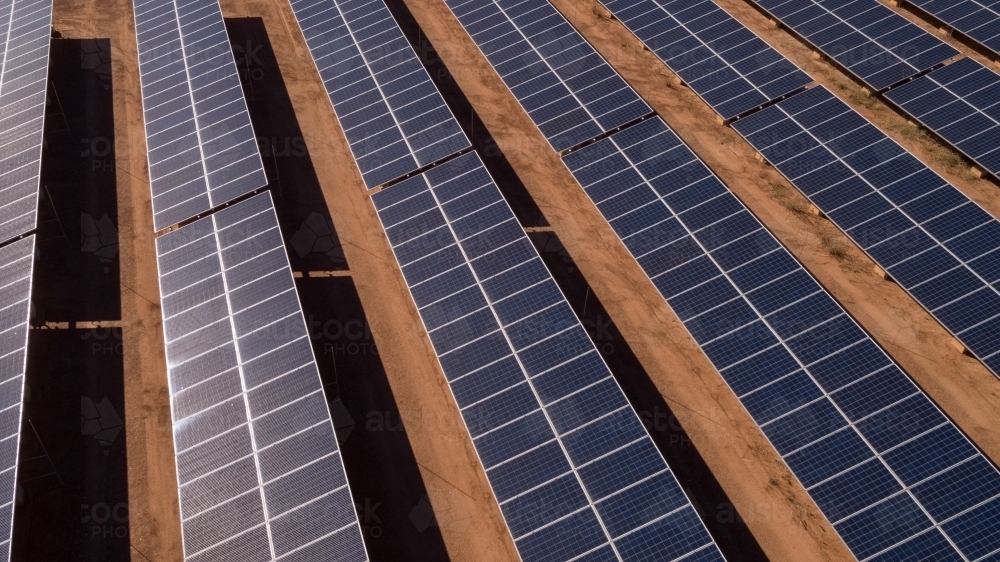 Solar array in remote Australia - Australian Stock Image