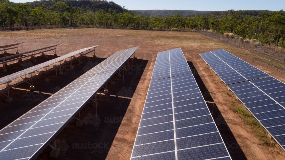 Solar array in remote Australia - Australian Stock Image