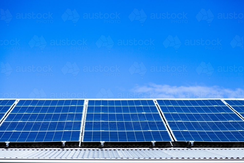 Solar panels and blue sky - Australian Stock Image