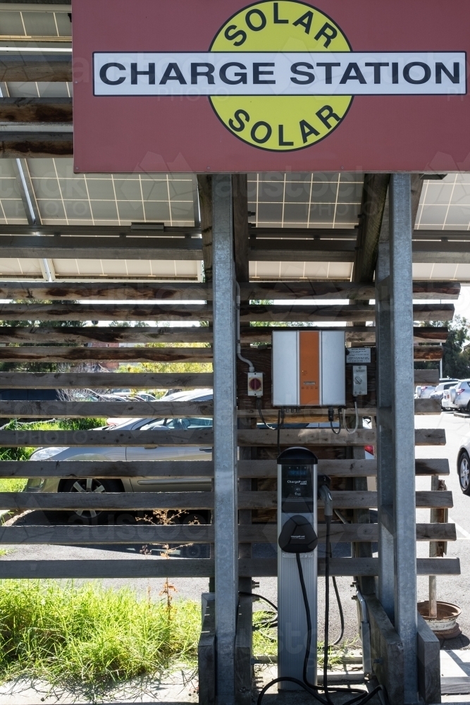 Image of Solar power charging station for electric cars Austockphoto