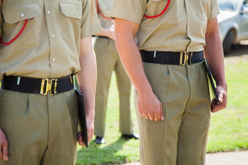 Soldiers holding folders for freedom of entry procession - Australian Stock Image