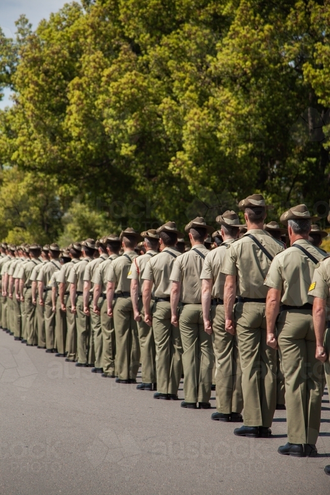 Soldiers marching down the road - Australian Stock Image