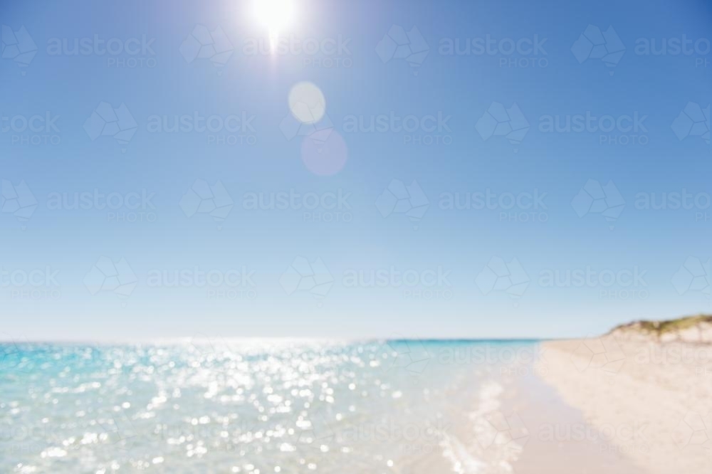 Sparkling clear blue water of the Indian Ocean on the Ningaloo Coast - Australian Stock Image