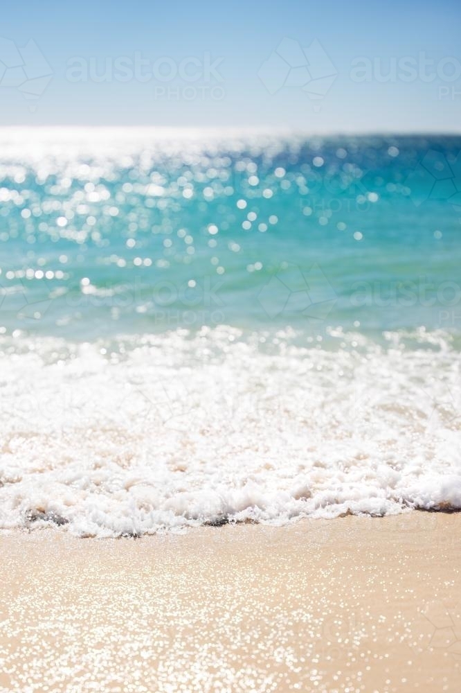 Sparkling clear blue water of the Indian Ocean on the Ningaloo Coast - Australian Stock Image
