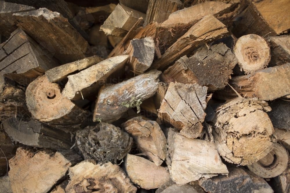 Stacked fire wood - Australian Stock Image