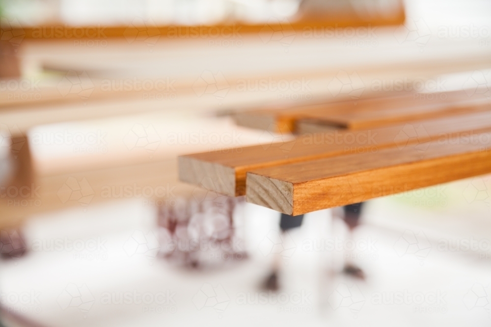 Stained pieces of timber - Australian Stock Image