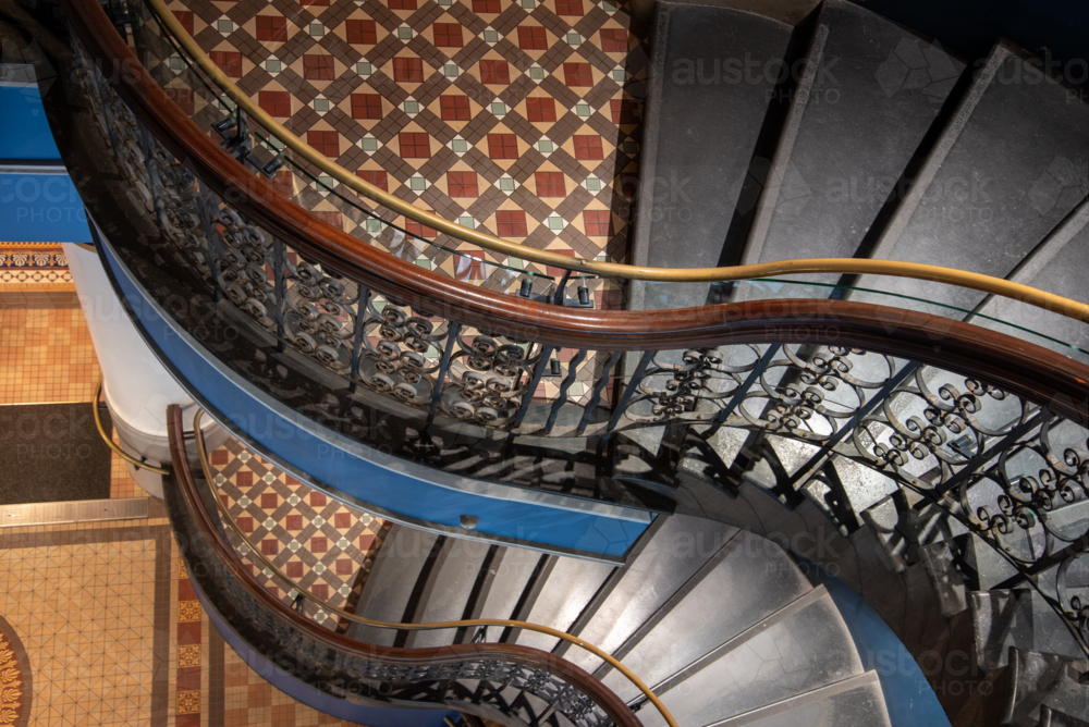 Staircase in the Queen Victoria Building in Sydney - Australian Stock Image