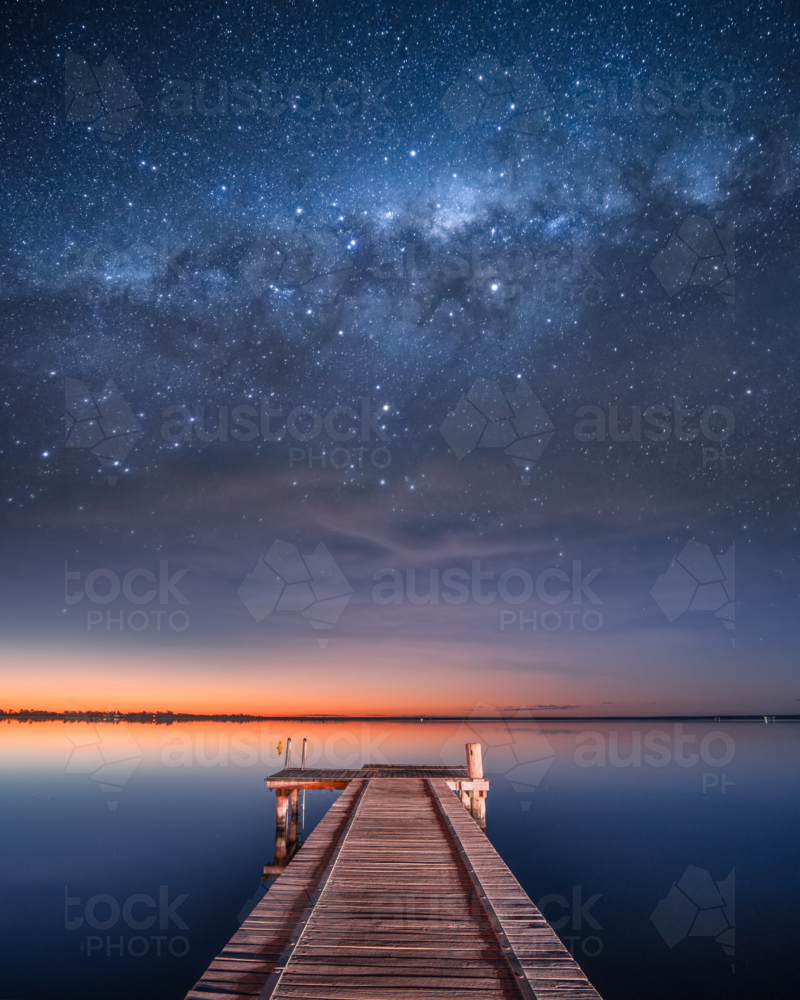 Stars at Lake Bonney, South Australia - Australian Stock Image