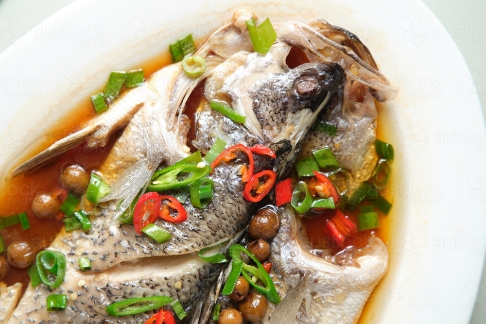 Image of Steamed fresh fish Austockphoto