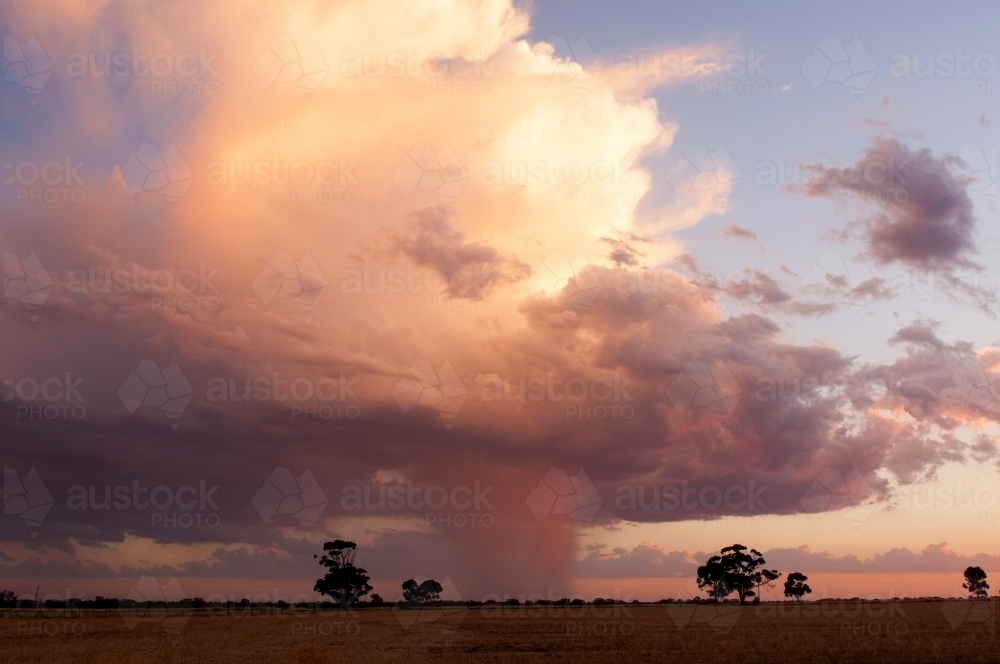 Storm funnel cloud in the Wimmera desert - Australian Stock Image