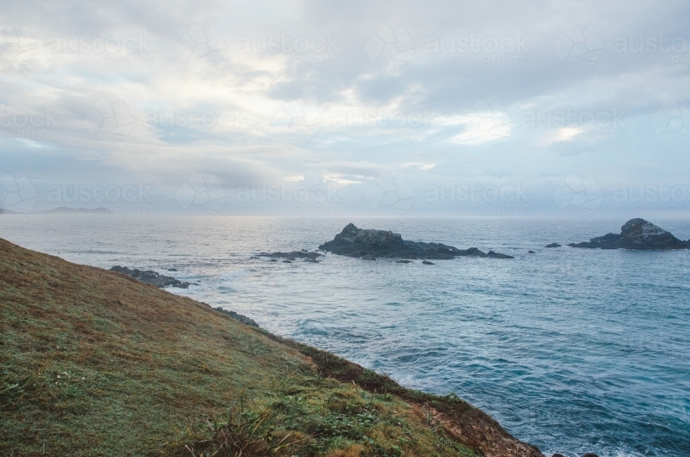 Stormy seas in Byron Bay - Australian Stock Image