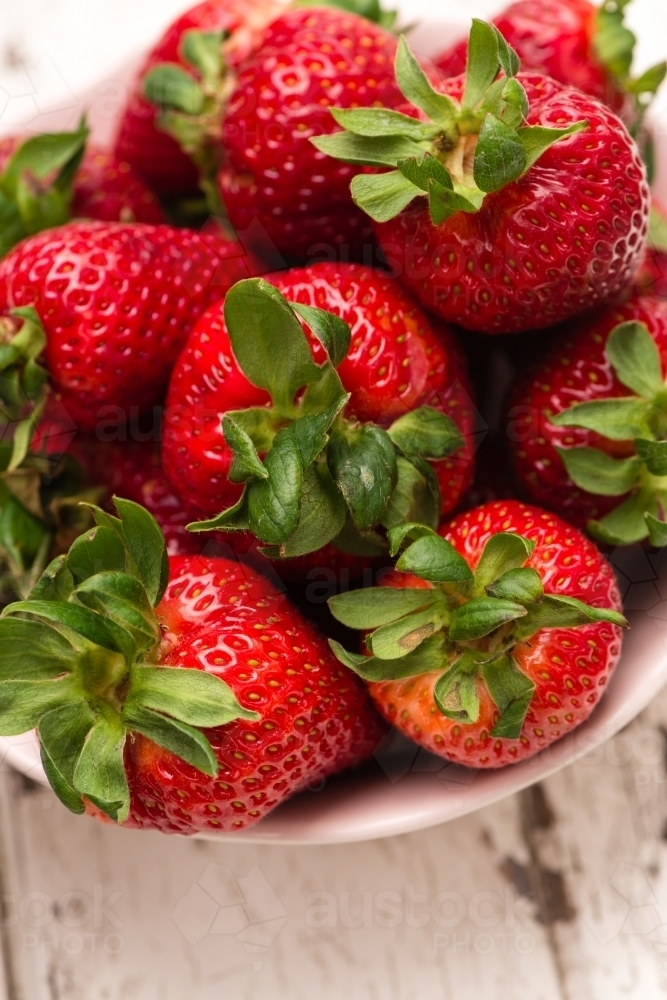 strawberries in a bowl - Australian Stock Image