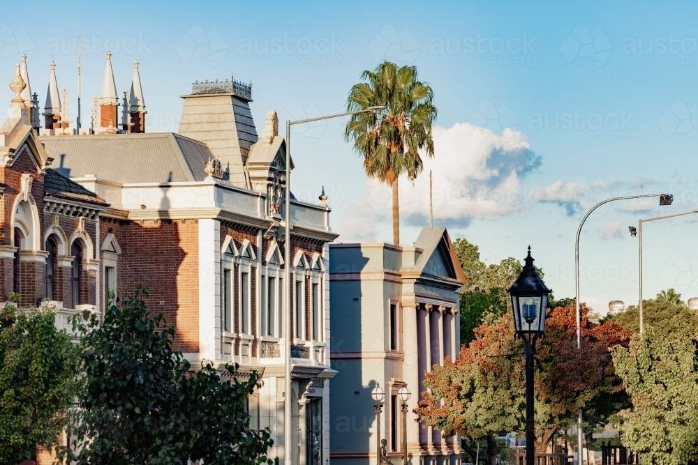 Streetscape of Mudgee including Library and Theatre - Australian Stock Image