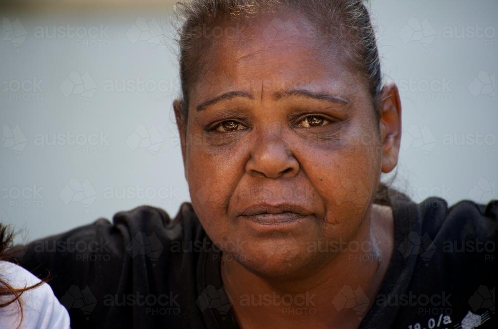 Strong Looking Aboriginal Australian Woman - Australian Stock Image