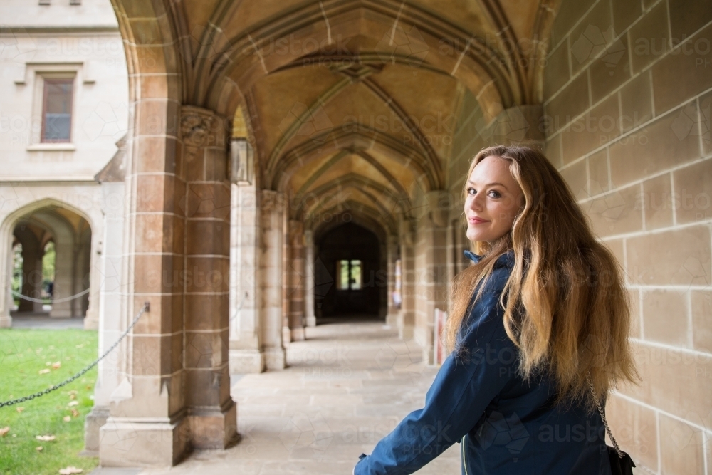 Student Exploring Campus - Australian Stock Image