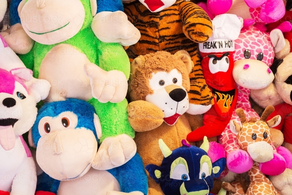 stuffed toys at a fun fair - Australian Stock Image