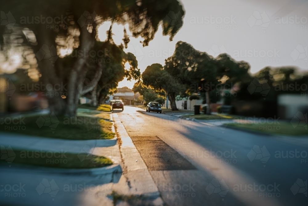 Suburban road in the morning - Australian Stock Image
