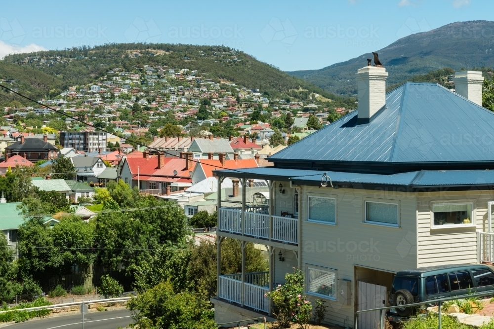 suburbia in Hobart - Australian Stock Image