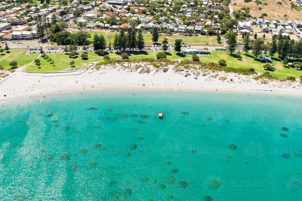 Summertime Aerial Over Stunning South Beach Fremantle - Australian Stock Image