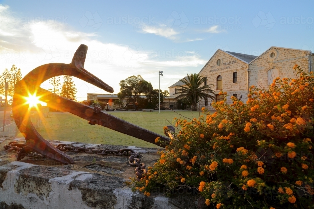 Sunburst, anchor, and maritime museum. - Australian Stock Image