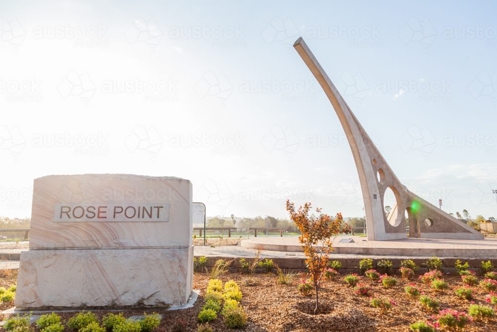 Sundial in Singleton a Rose Point - Australian Stock Image