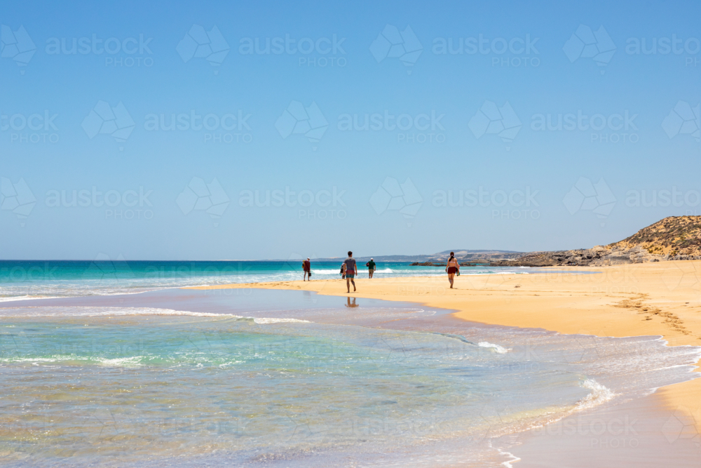 Sunlit Australian beach in the summer - Australian Stock Image