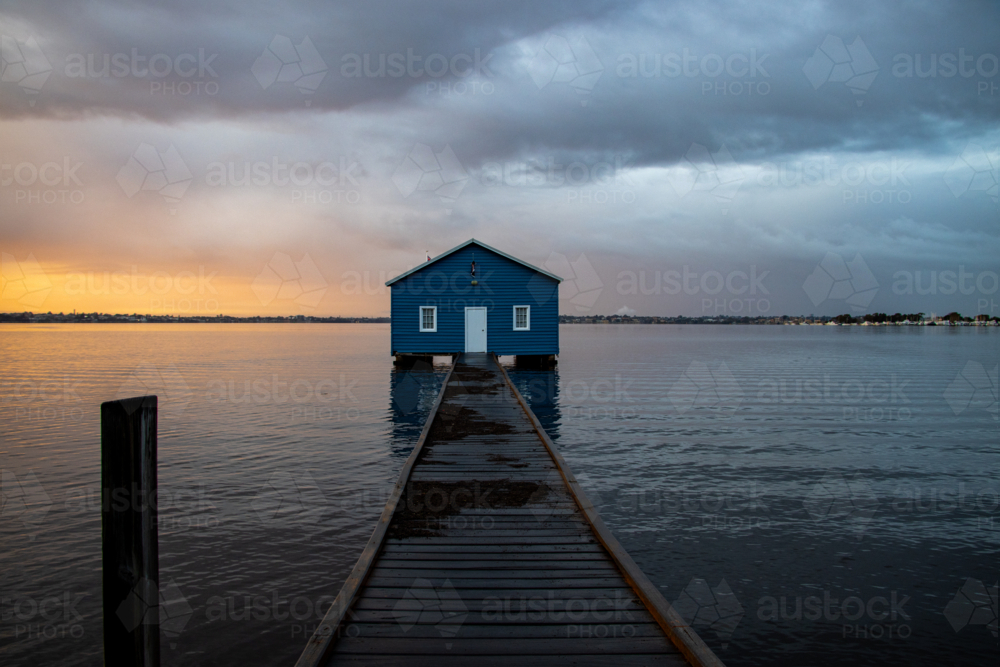 Sunrise at the Crawley Edge Blue Boathouse - Australian Stock Image