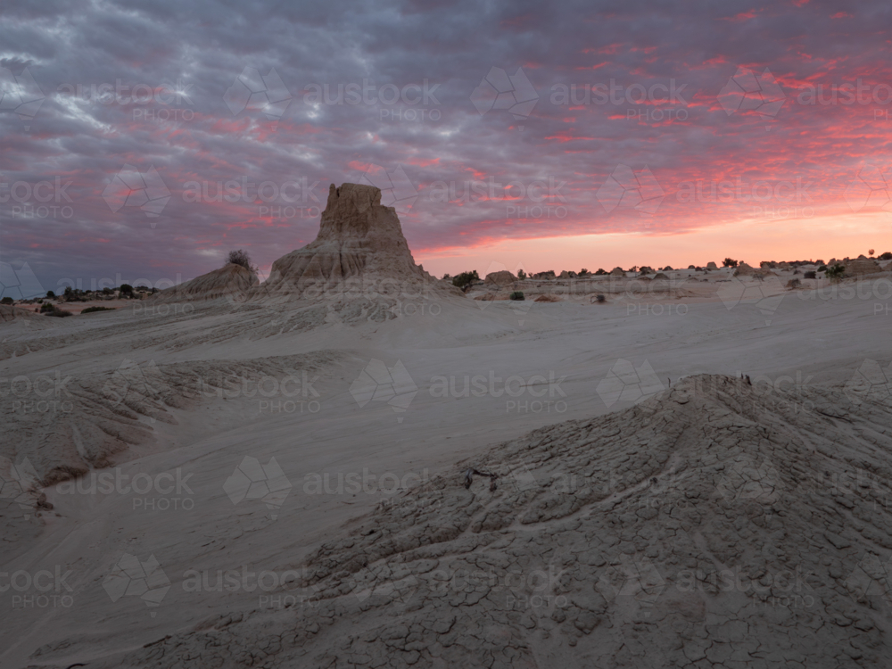 Sunrise at the Walls of China, Lake Mungo - Australian Stock Image