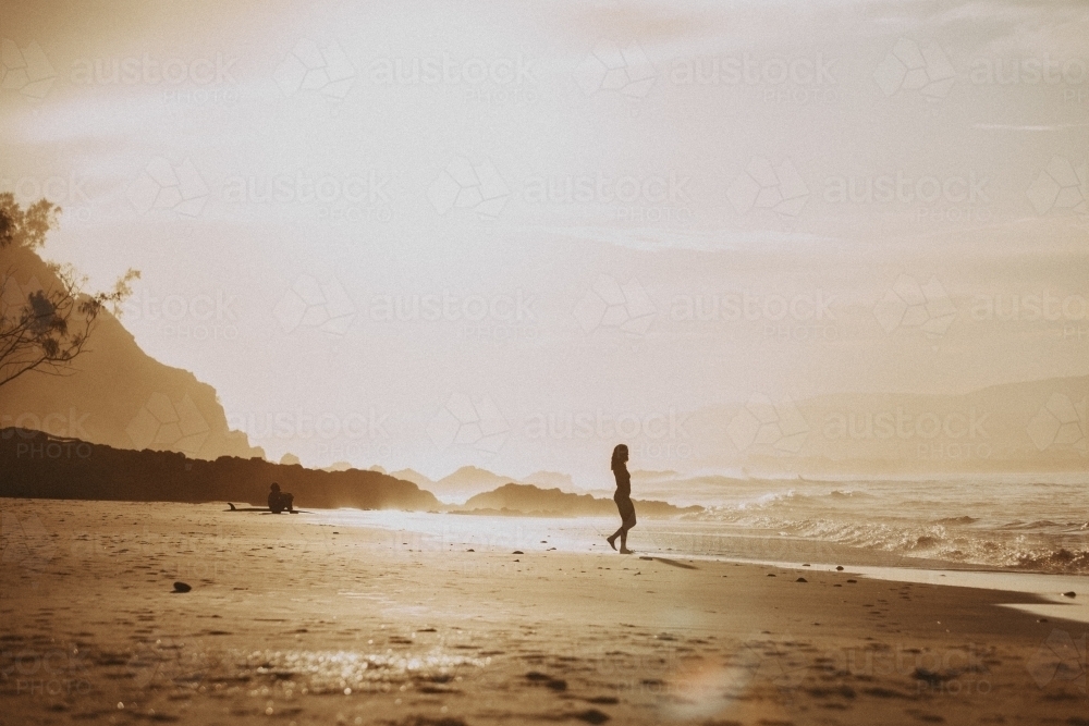 Sunrise at Wategos Beach - Australian Stock Image