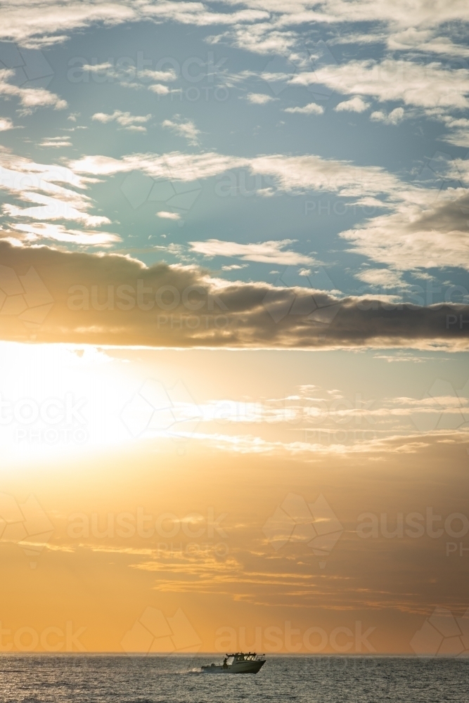 Sunrise Boating - Australian Stock Image