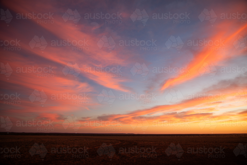 Sunrise colour on the clouds - Australian Stock Image