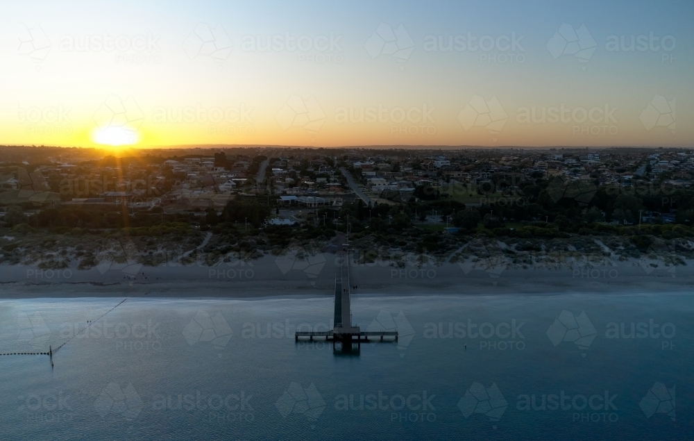 Sunrise Over Coogee Beach and Jetty - Australian Stock Image