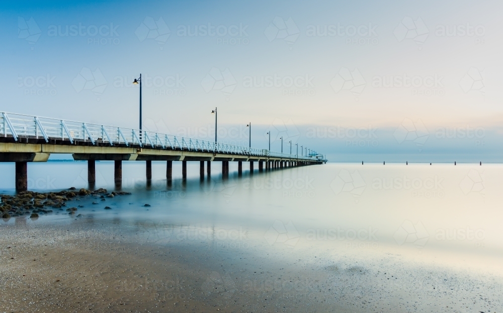 Sunrise over Sandgate Pier - Australian Stock Image