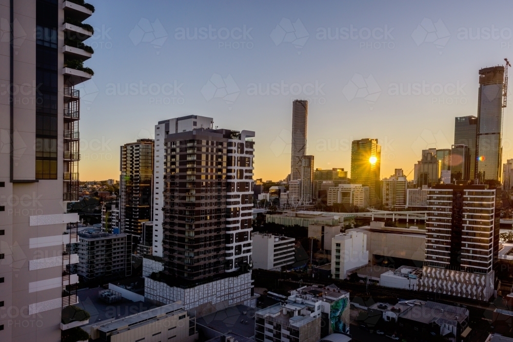 sunrise over the city - Australian Stock Image