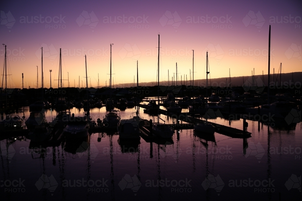 Sunrise Over the Marina - Australian Stock Image