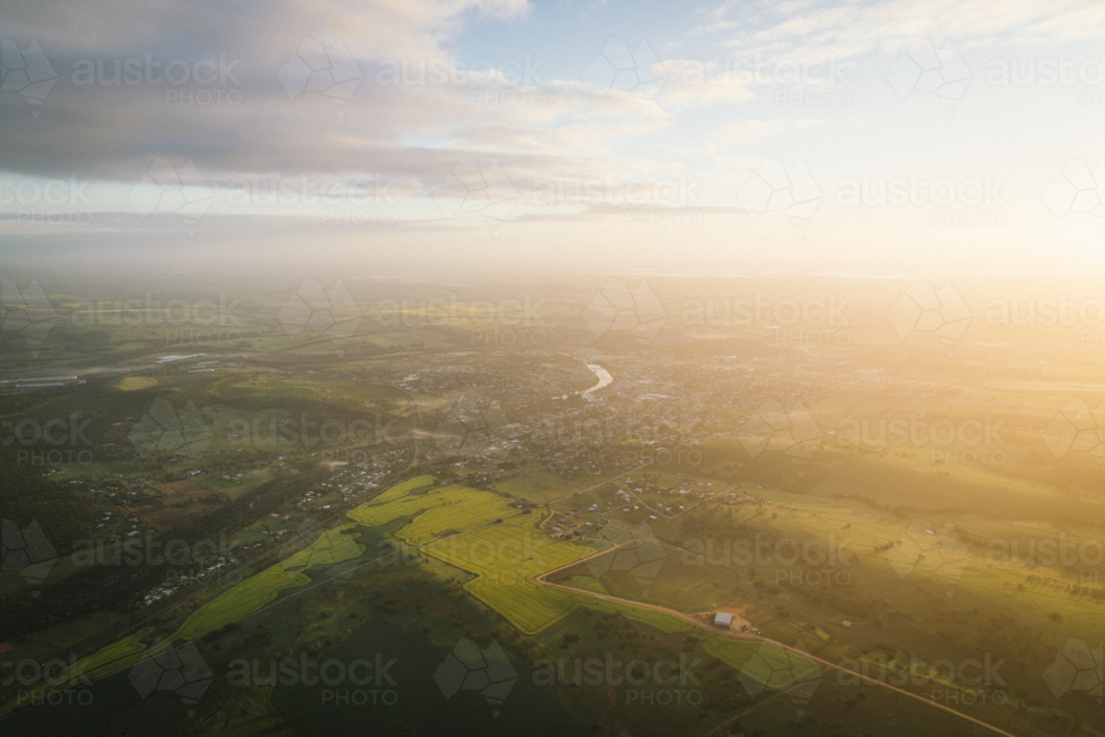 Sunrise over the town of Northam in the Avon Valley of Western Australia - Australian Stock Image