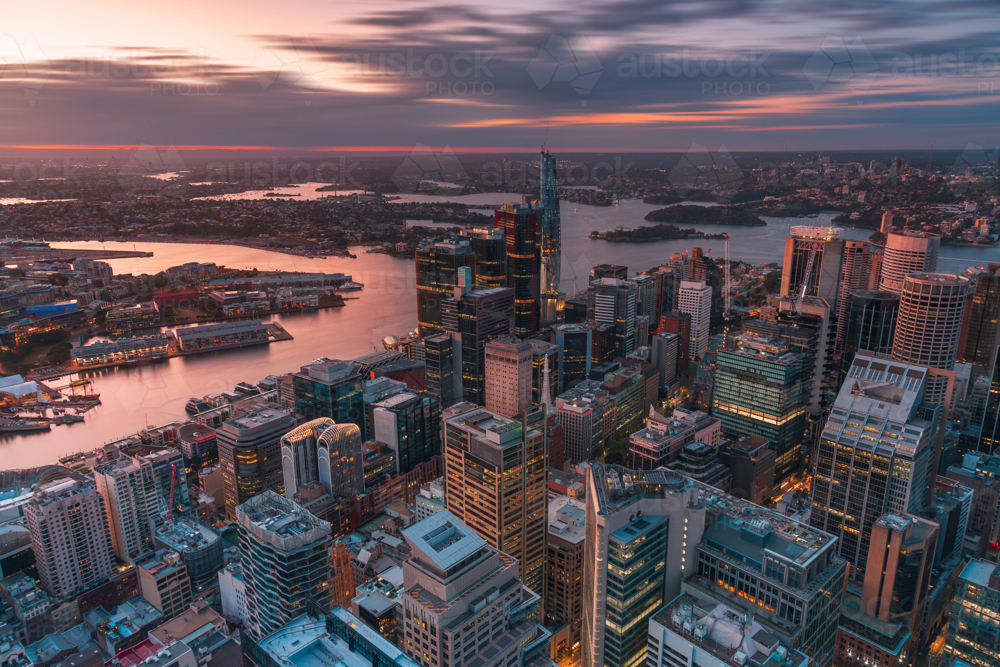 Sunset above Sydney CBD - Australian Stock Image
